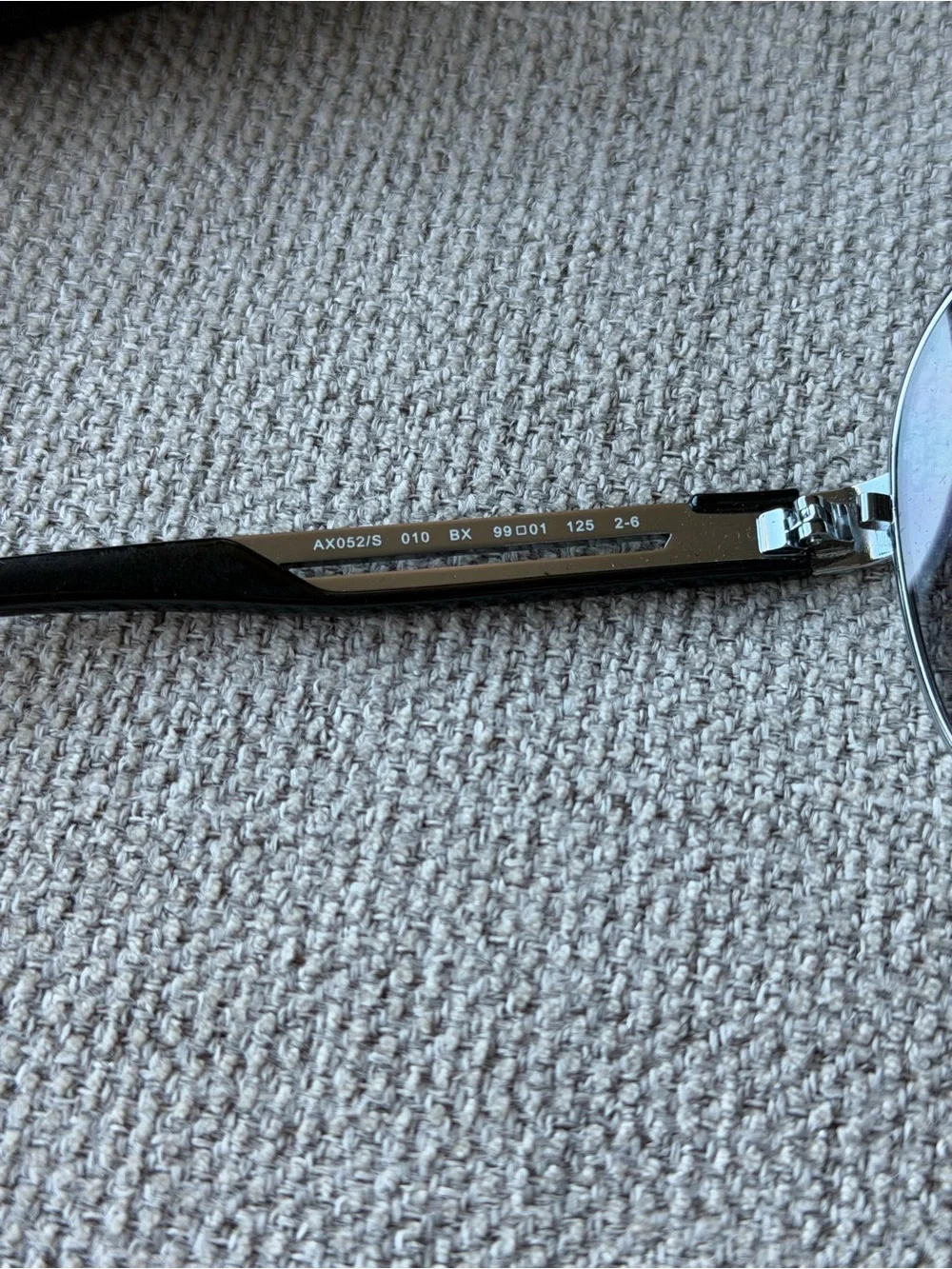 Armani Exchange AX052/S Aviator Sunglasses Silver Frame Gray Tinted